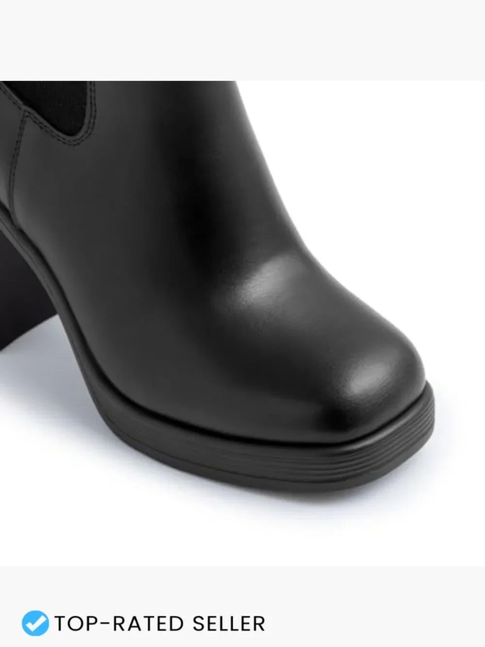 Square Toe Chelsea Platform Booties Chunky Heel Slip On Ankle Boots Fashion